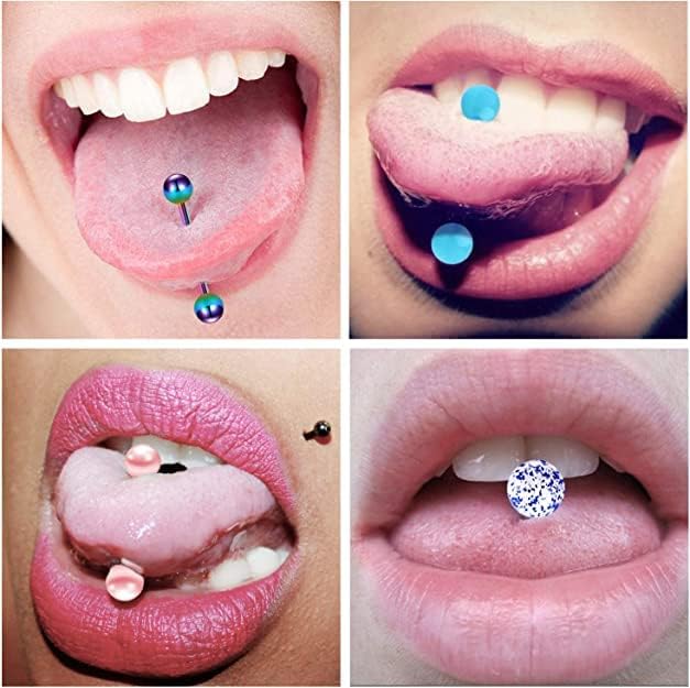 Miniatura 3 de D.Bella Piercing para lengua recta de acrílico flexible 14G Bioflex para pezón, 0.472 in, 0.551 in, 0.630 in, 0.748 in