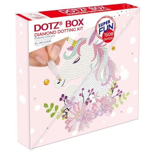 Image of DIAMOND DOTZ Dreamy Unicorn Dotz Box Animal Diamond Painting Kits for Adults - Diamond Art Kits a Relaxing Creative Craft Kit with Dotz Gems 8.7 inchx8.7 inch