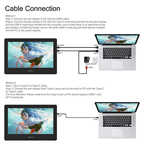 Tablette de dessin compatible Mac Windows GAOMON PD1320 ecran 13,3" - 5