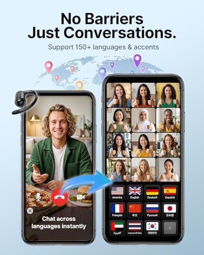 Image of AI Translation Earbuds Real Time 157 Languages Translator Ear Buds Interpreter Earphones, Open-Ear Comfort Support Playing Music Phone Calls, Audifonos Traductores Ingles Espanol for Travel Business