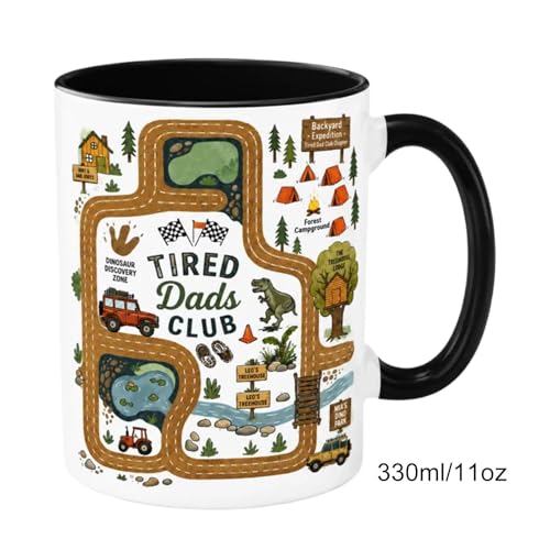 Regalo de café para papá con taza divertida de cerámica y mapa automotriz 330ml 6