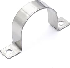 10 Pcs Pipe Clamps Saddle Tube Clip 2 Hole U-Shaped Pipe Clamp for Water Pipes, Gas Pipes and Cable Fixing Ø 40mm.