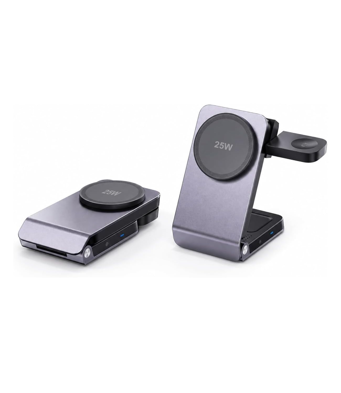 Stazione di ricarica wireless 3 in 1 con raffreddamento attivo TEC | Caricatore rapido da 25 W per supporto pieghevole magnetico MagSafe