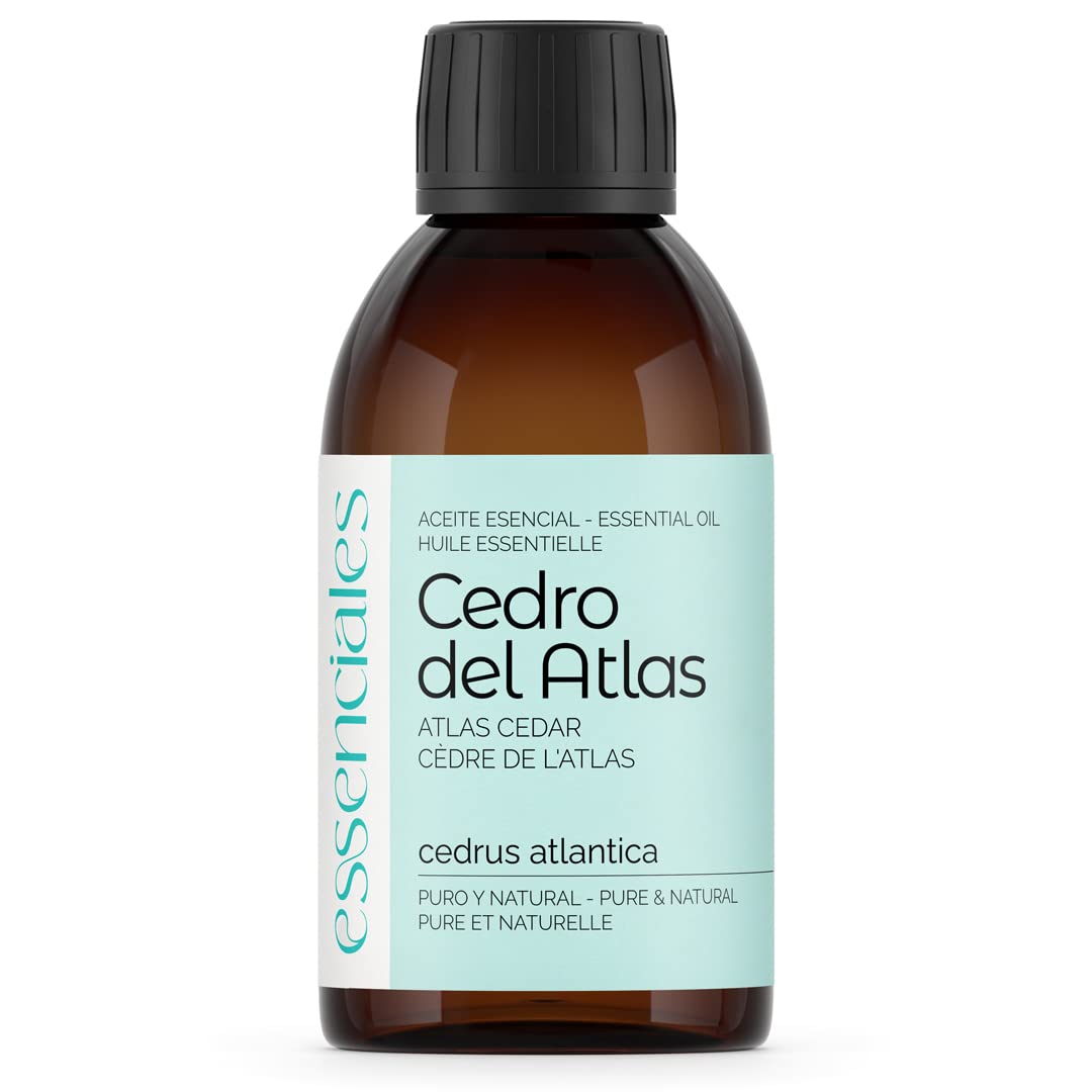 ESSENCIALES Olio Essenziale di Cedro 200 ml - 100% Puro e Naturale - Aroma legnoso e secco per Diffusore e Aromaterapia