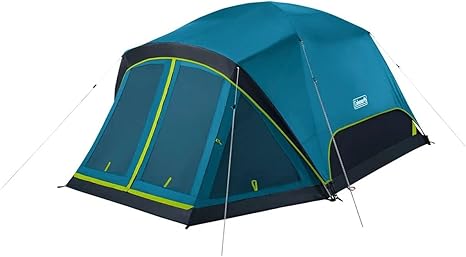 Coleman Skydome Camping Tent with Dark Room Technology and Screened Porch, Weatherproof 4/6 Person Tent Blocks 90% of Sunlight, Sets Up in 5 Minutes, and includes Extra Storage/Sleeping Place