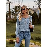 DB MOON Womens Lightweight Sweaters 2025 Long Sleeve Henley Shirt Fall Casual Crewneck Tunic Tops - Image 3