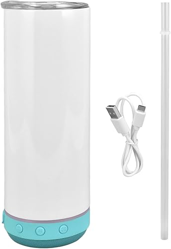 YOUTHINK Taza con altavoz Bluetooth, 20 onzas, taza de música Bluetooth, portátil, desmontable, de acero inoxidable, sublimación con aislamiento de