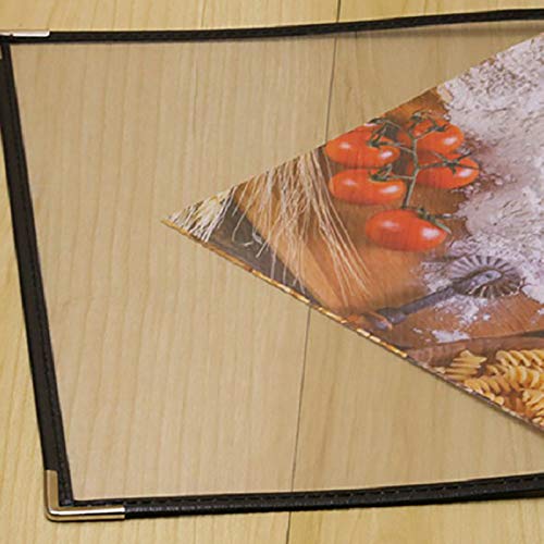Pasuihcay 10 Pack of Menu Covers - Single Page, 2 View, Fits 8.5 x 11 Inch Paper - Restaurant Menu Covers, Transparent