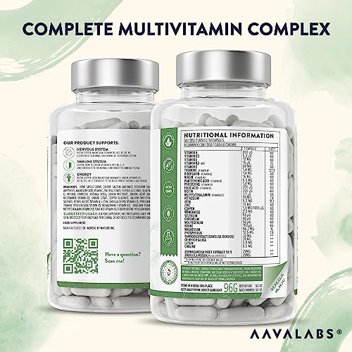 Multivitamin Complex with 24 Vitamins and Minerals + Ashwagandha and Rhodiola Rosea - Multivitamin Tablets for Women and Men - with Vitamin C & Vitamin D - Multivitamins and Minerals - 120 Capsules - Image 5