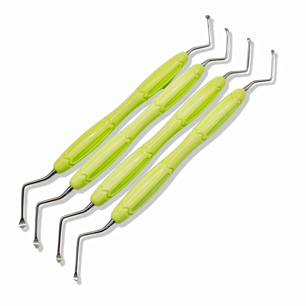 Dental Scaler Spoon Tooth Cleaning Excavator Restorative Instruments Spoon Tool High Quality Silicone Handle Long tip (1 piece 3.5mm)