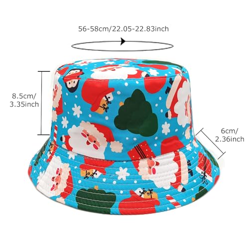 Image of Bucket Hat for Women Men,Travel Sun Beach Cap,Unisex Fishing Outdoor Boonie (Christmas red)