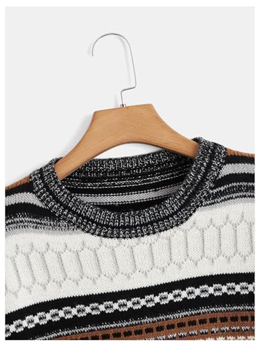 Image of MakeMeChic Women's Striped Sweaters Halloween Vintage Grandpa Sweaters