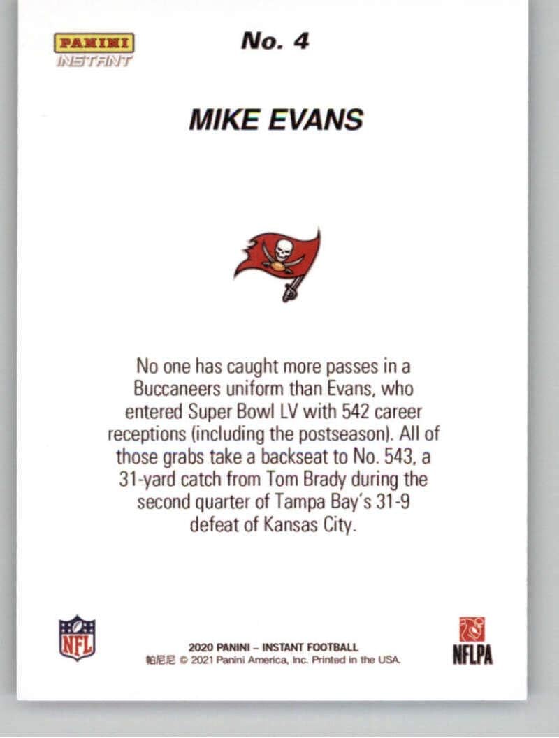 2021 Panini Super Bowl LV Champions #4 Mike Evans Tampa Bay Buccaneers (2020 NFL Season Champs - Panini Instant) NFL Football Card NM-MT