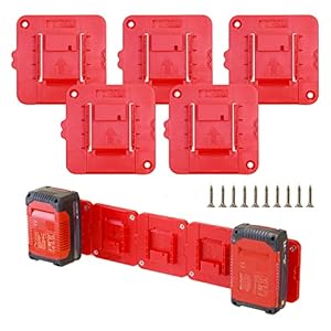 lot de 5 supports de batterie pour batterie einhell 18 v convient pour le nettoyage d'atelier (avec 10 vis, pas de batterie)