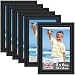 Icona Bay 4 x 6 Inch Picture Frames, (6 Pack) Bulk Set, Black, Wall Mount Hangers and Table Top Easel Included, 5 by 7 Photo Frames Display Horizontally or Vertically, Inspirations Collection