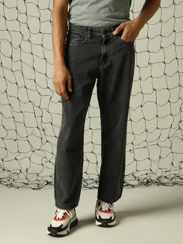 Image of Hubberholme Men Washed Cotton Loose Fit Mid- Rise Jeans 10