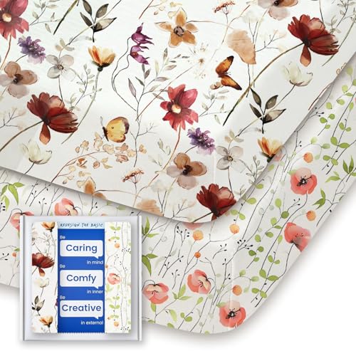 Image of Graco Pack and Play Sheets Fitted, TotBasic Ultra Soft Mini Crib Sheets Boy, Neutral Pack N Play Mattress Sheets Hypoallergenic and Soothing, Premium Jersey Playrad Sheets, 2 Pack