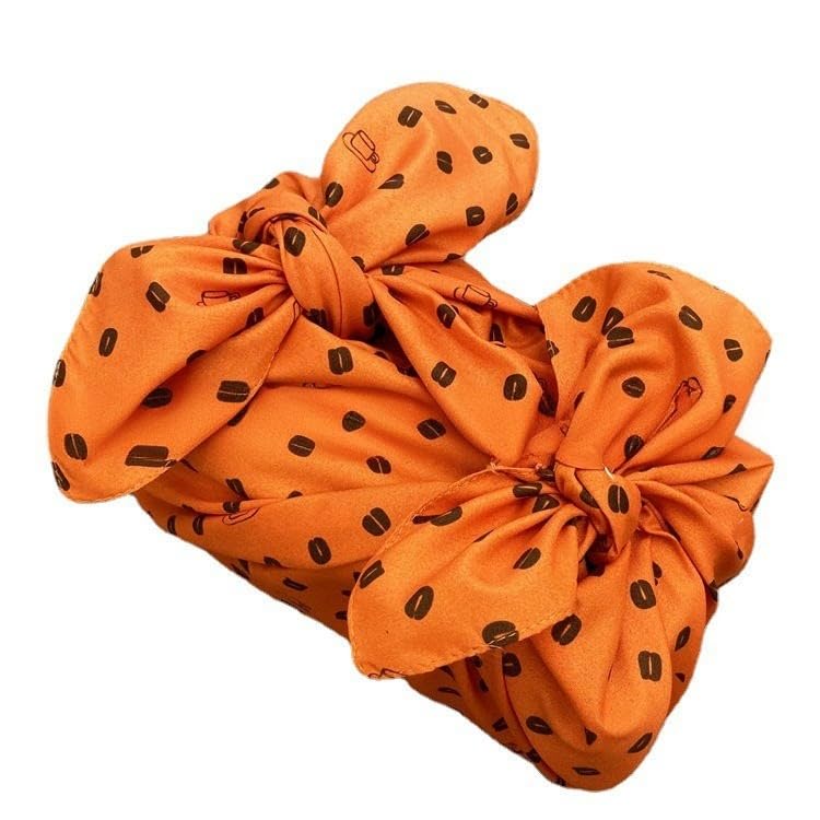 Japan Wrap The Cloth Cotton Line, 10 szt. 70 * 70 cm Żółte ziarna kawy wielokrotnego użytku ściereczka do pakowania(70 * 70cm Orange)