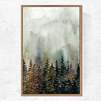 SIGNWIN Framed Canvas Wall Art Pine Tree Canvas Prints Home Artwork Decoration for Living Room,Bedroom - 16
