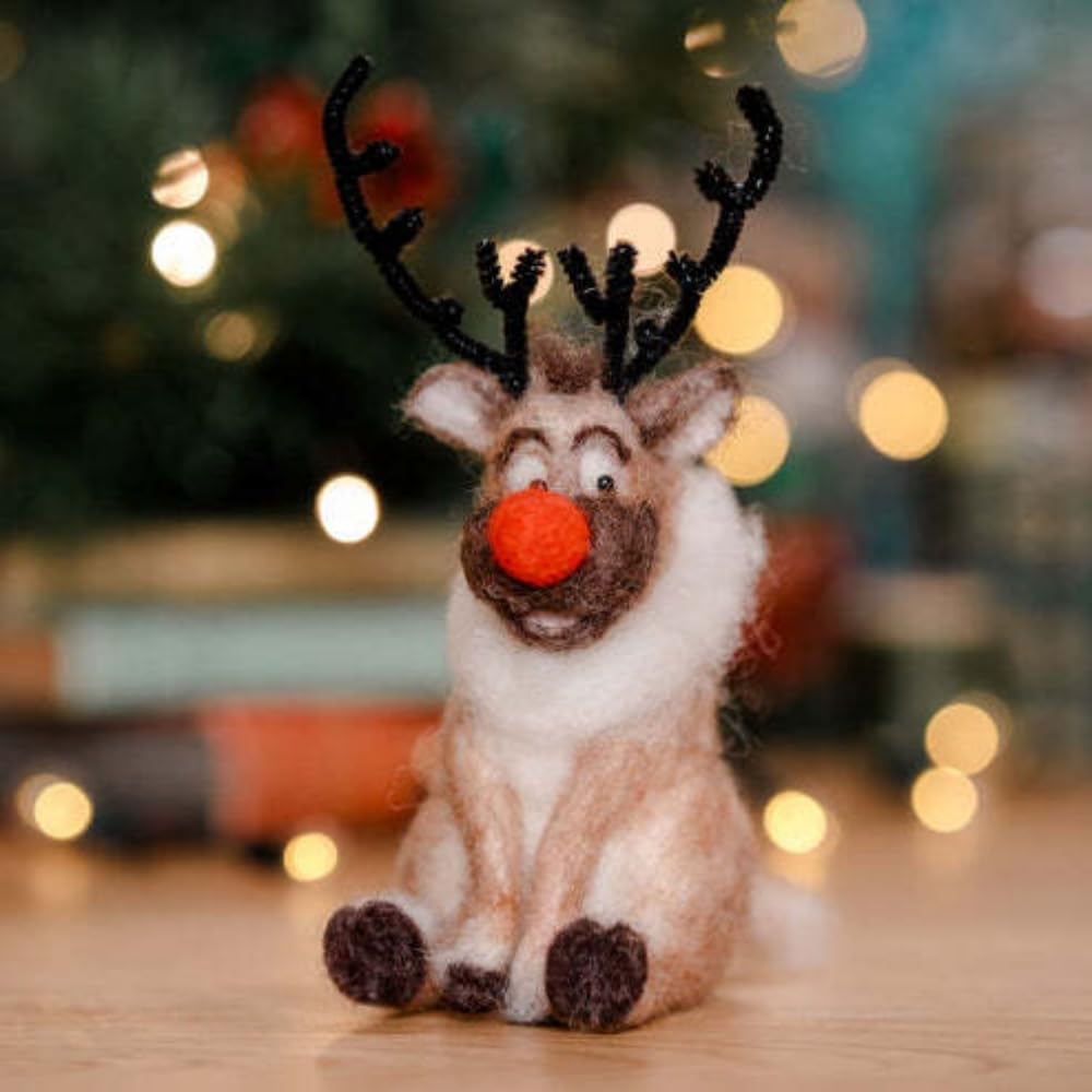 The Crafty Kit Christmas Reindeer Needle Felting Kit