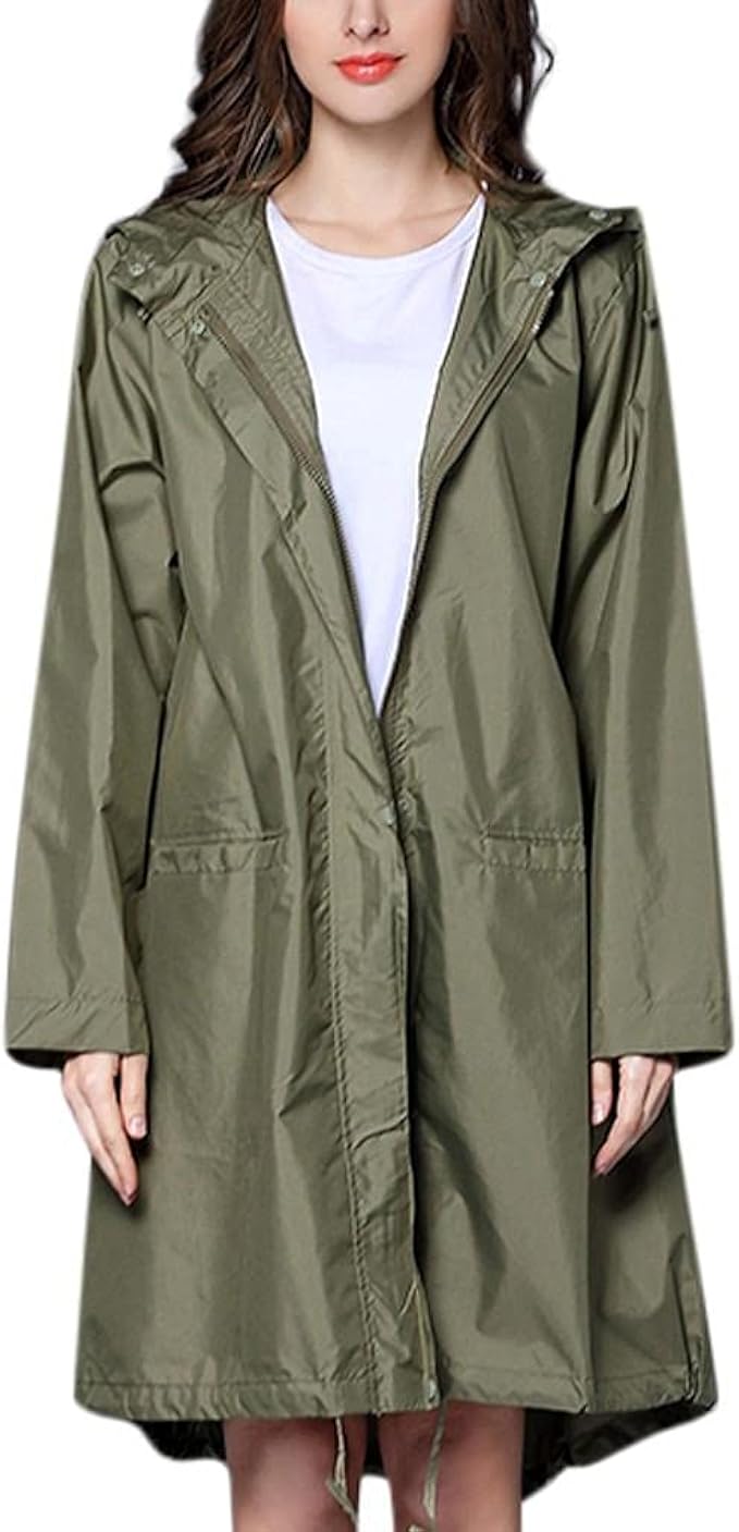 Rain Jacket Hooded Windbreaker 