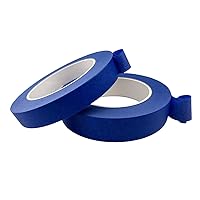 Vista 2 de Cinta de Enmascarar Azul, 1 Pulgada x 55 Yardas, 2 Rollos, Cinta de Pintores para Pintura, Hogar, Oficina, Papelería Escolar, Artes, Manualidades