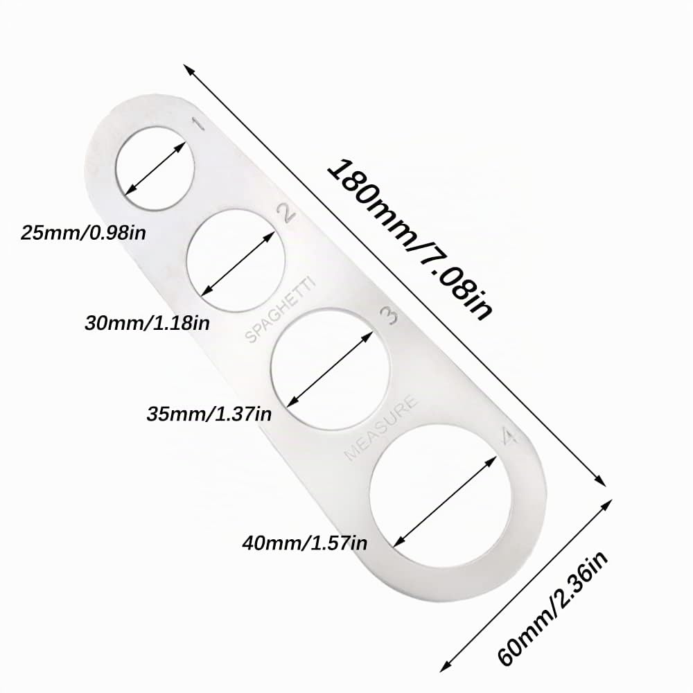 Lmyzcbzl Medidor de Espaguetis Acero Inoxidable, Dispositivo de Medición, Gadgets de Control de Pasta Con 4 Orificios, Herramienta de Cocina