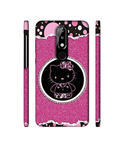 Image of Amazon Brand - Solimo Designer Kitty with Glitter 3D Printed Hard Back Case Mobile Cover for Nokia 5.1 Plus