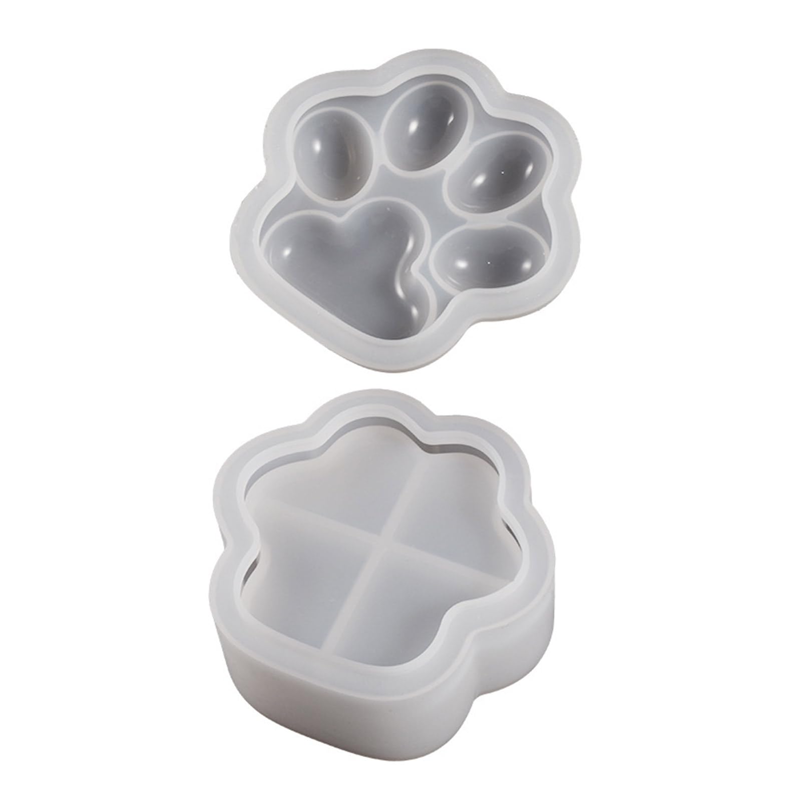 NEWFT Nonstick cats Paw Container Mold Epoxy Resin Silicone Mold Crafts Ornament Tool for Storage Box, Candlestick