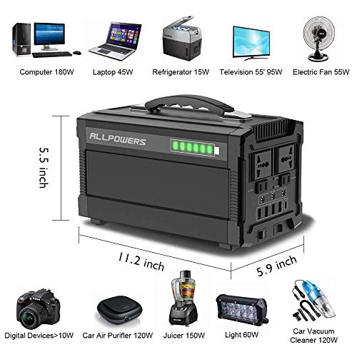 ALLPOWERS 300W Portable Power Station, 288Wh Portable Generator Solar Generator Outdoor Generator Portable Power Source with AC/DC/USB/Wireless Outlets for Home Use Camping Travel Garden Emergency - Image 3