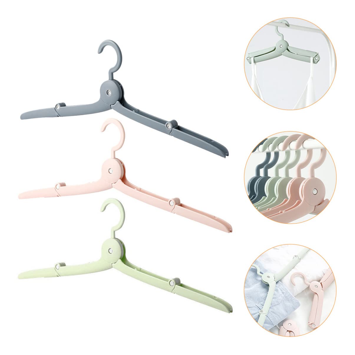 TOPBATHY 2sets Appendini Pieghevoli Creativi e Grucce Regolabili Colori Per Viaggi e Uso Compatti e Pratici