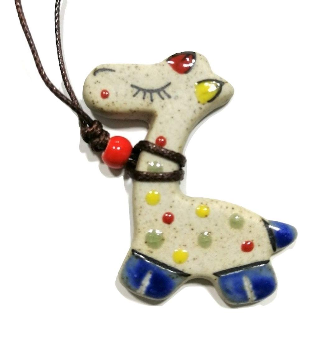 Shanlin Cute Animal Ceramic Pendants with Adjustable String
