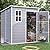 VONZOY VONZOY Resin Outdoor Storage Shed with Floor, 6x6 FT Plastic Garden Shed with Lockable Door & Window for Bike, Garbage Can, Lawn Mower, Grey White