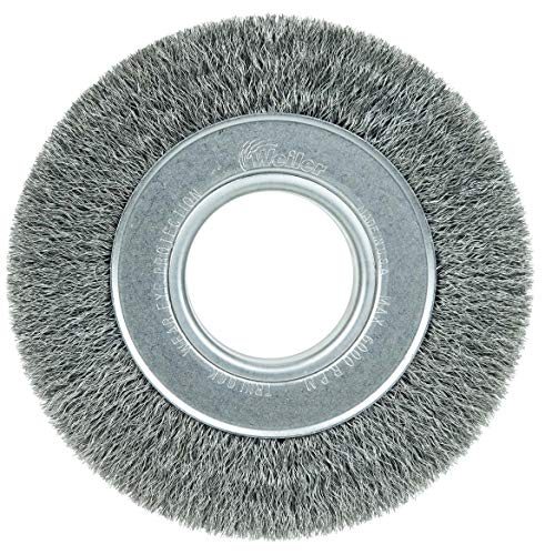 Image of Weiler 03030 6 inch Wide Face Crimped Wire Wheel, .006 inch Steel Fill, 2 inch Arbor Hole, Made in The USA
