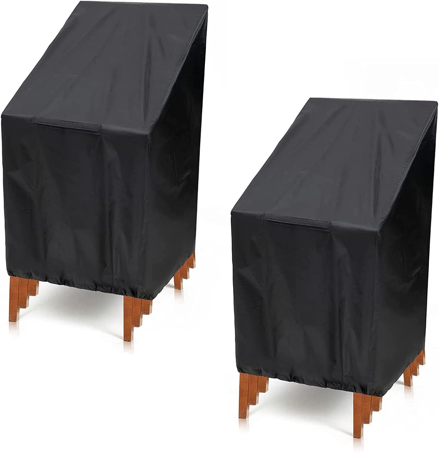 Outdoor Chair Cover Waterproof Outdoor Patio Furniture Covers Stacked Chairs 210d Lounge Chair Covers for All Weather Protection Black(Size:65 * 65 * 80 * 120cm,Color:Black)