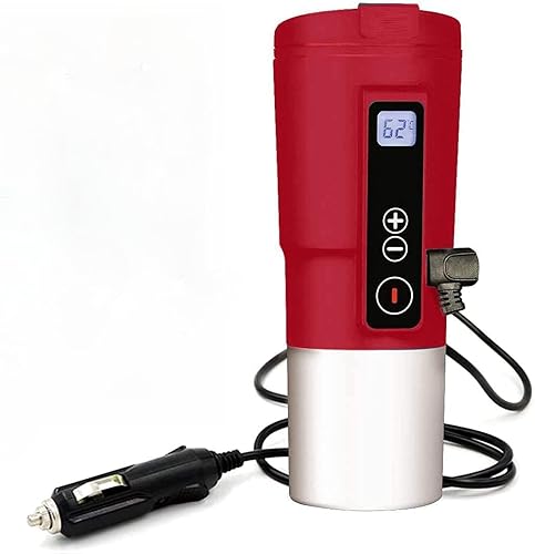 GEEZO Taza de café de viaje con control de temperatura inteligente, taza de viaje eléctrica con calefacción, vaso de acero inoxidable, calefacción