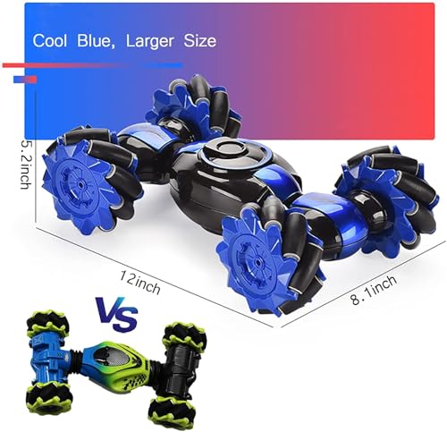 Image of MiniExplorer Hand Gesture Sensor RC Stunt Car 4x4WD | Double Sided Rotating Deformation Offroad Remote Control Car with Spray Smoke & LED Lights | 2.4GHz Control Monster Truck Toy for Boys 7-14 Years