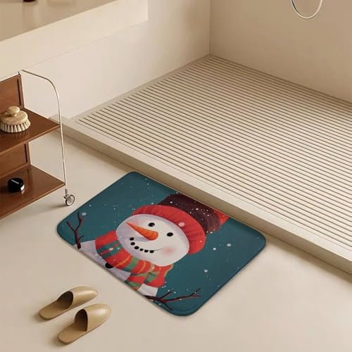 Xmas Snowman �o�X�}�b�g ���O - �X�[�p�[�\�t�g �z���� �o�X���[�����O ����~�� ���� ����\ �o�X���[���t���A�}�b�g �V�����[�^�u�A�R�[�����x���x�b�g �L�b�`��&���փ��O 19.7�C���`x31.5�C���`
