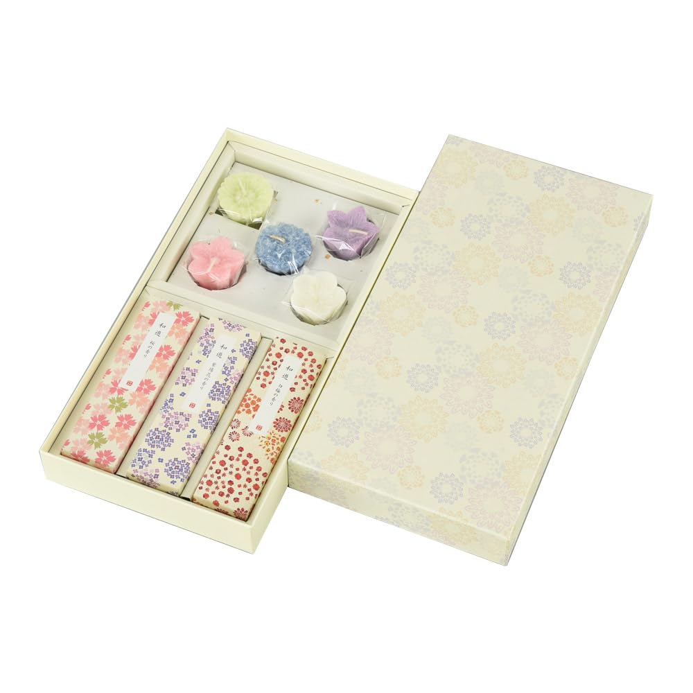 Hasegawa Incense & Candle Gift Set, Floral Assortment