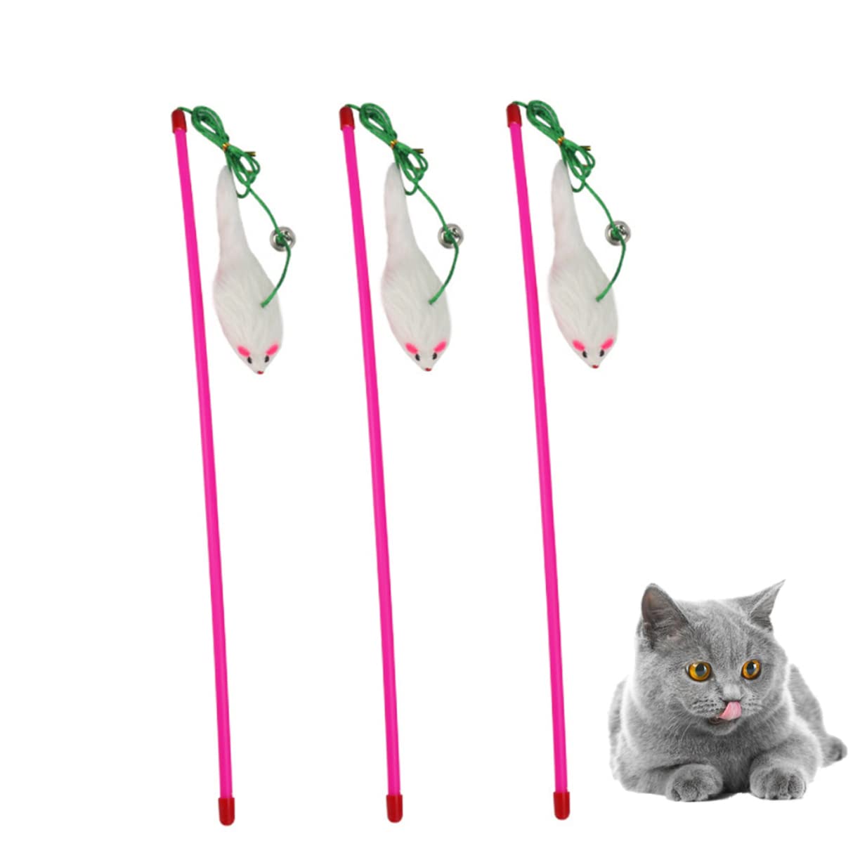 VANZACK 10stücke Katzen Spielzeug Teiliges Plüsch Interaktives Teaser Kit Für Kätzchen Fördert Aktives Spielen Und Stärkt Die Bindung Zwischen Mensch Und Tier Zufällige Farben