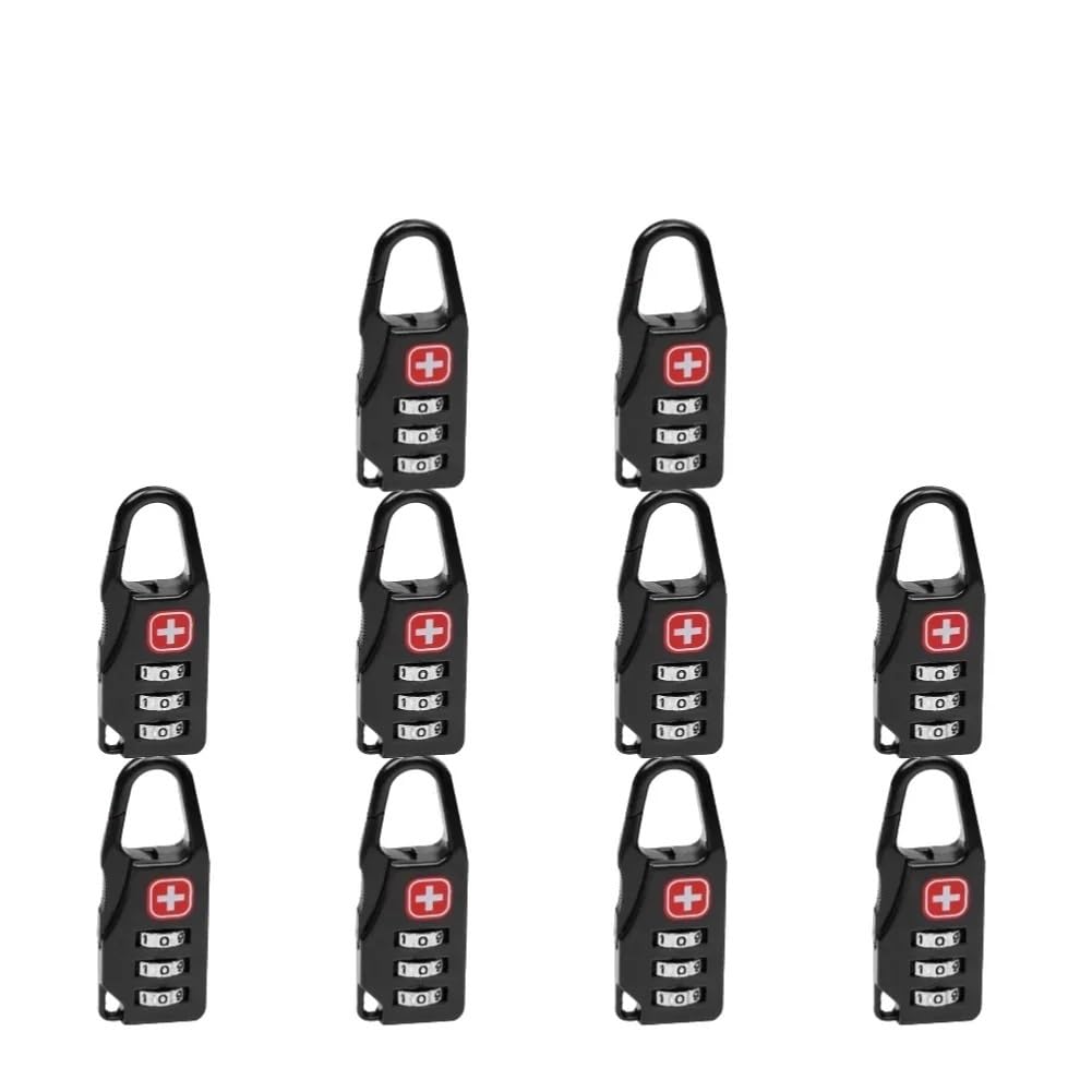 Lucchetto con combinazione di sicurezza in lega, con codice numerico, for borsa, valigia, bagaglio da viaggio, con cerniera, zaino, borsa antifurto(10 PCS)