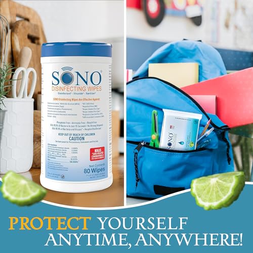 SONO-Disinfecting-Wipes-Medical-Grade-Alcohol-Free-No-Bleach-Multi-Surface-Cleaning-Wipes-for-Home-School-Office-160-CT-Pack-of-2