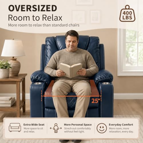 Image of Oversized Power Lift Recliner for Big & Tall, 400 LBS, 25 inch Wide
