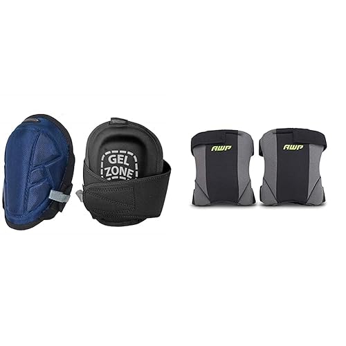 McGuire-Nicholas, Gel Lite Pro Flooring - Rodilleras de gel, azul marinonegro, 22382-1 22382 y AWP Rodilleras de trabajo de tela de perfil bajo