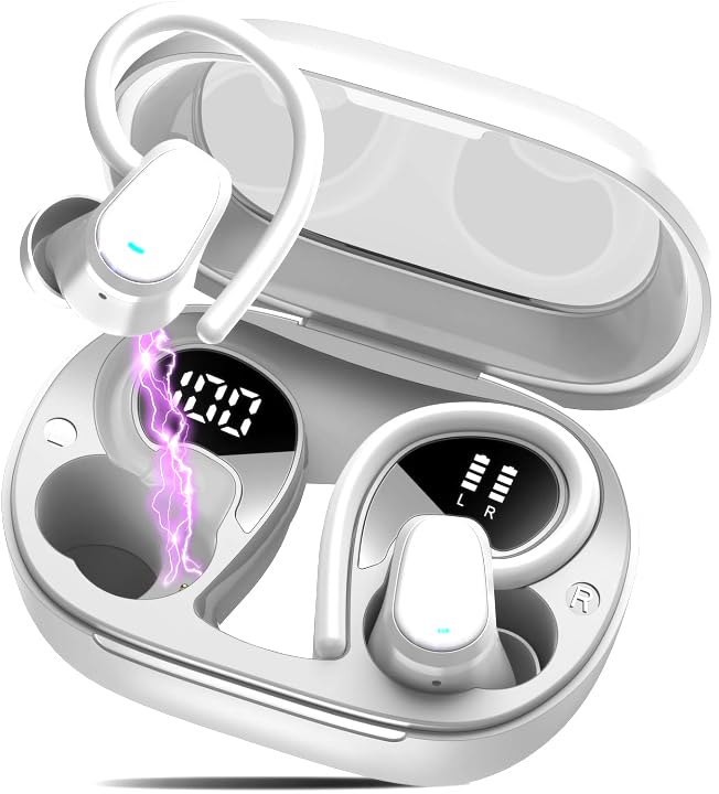 Wireless Earbuds, 50H Bluetooth 5.4 Headphones Sport, Bluetooth Earbuds with ENC