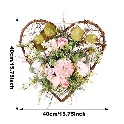 Outdoor Christmas Wreaths Artificial Flower Wreath Mother's Day Floral Rattan Front Door Wreath With Large Bow Wall Porch Hanging Wreath Holiday Holiday Decoration Photo Props Green Snow Flake Wreath #TOP5