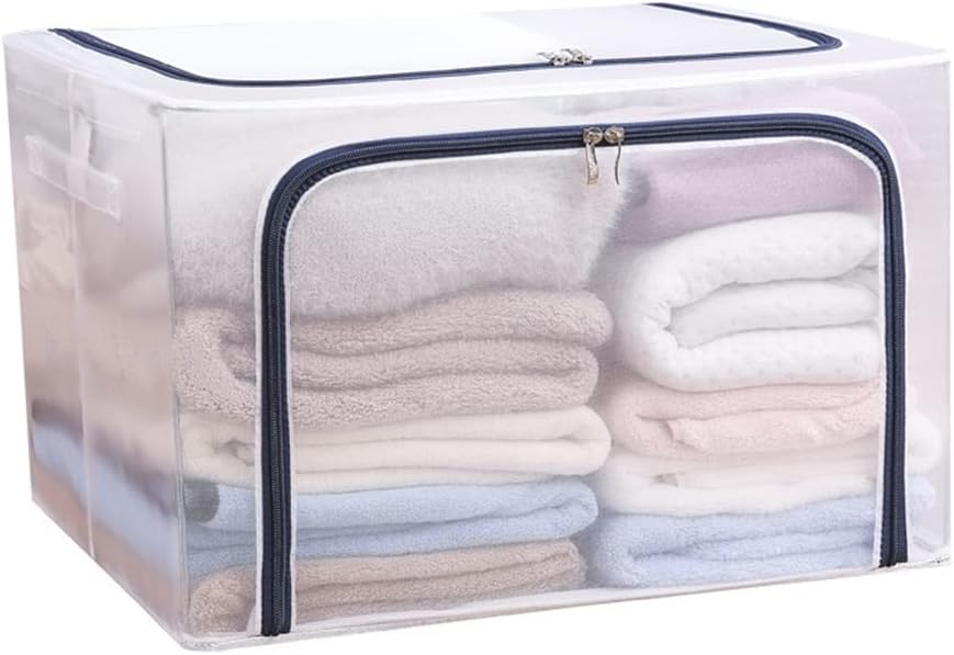Cloth Clothes Steel Frame Foldable Storage Case Folding Storage Box Bed Sheet Blanket Pillow Shoe Rack Container B