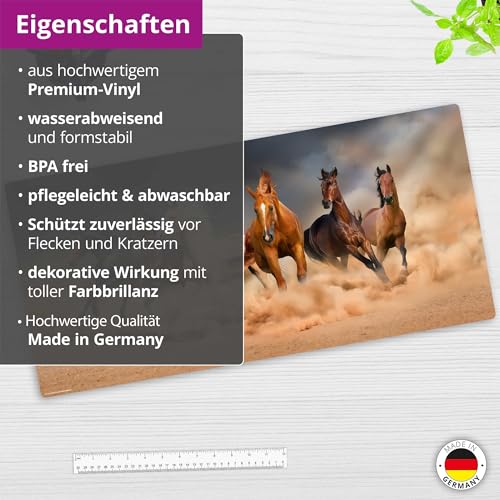 Desk pad for Children and Adults, Wild Horses, Made of Premium Vinyl (Plastic), 84 x 40 cm - Image 4