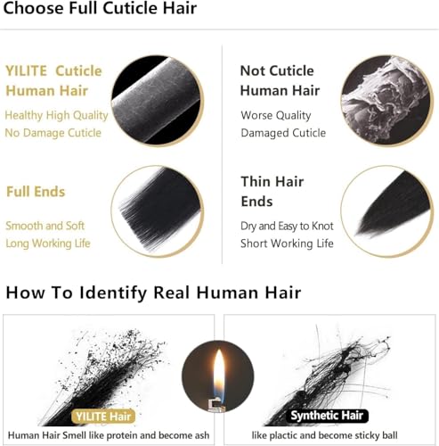 Extensiones adhesivas de cabello real rubio blanqueador 60 cm invisibles 5