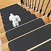 Fixmend Stair Treads Non Slip for Wooden Steps, 8" X 30" (15-Pack) Stair Runner Carpet Treads Indoor with Reusable Adhesive, Stairslide Carpets Rugs Safety Mats for Elders, Kids & Dogs, Black Stripe